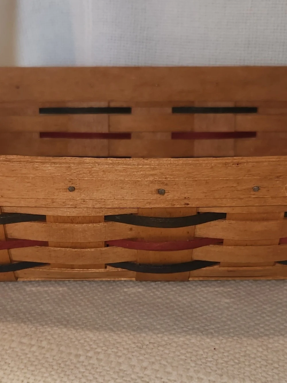 Vintage Longaberger Bread Basket with Black and Red Accents